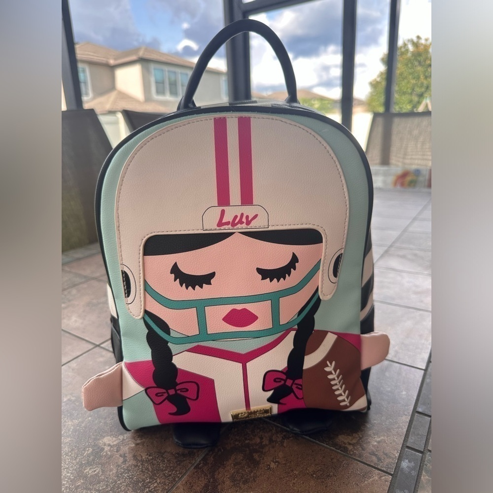 Luv Betsey Johnson Cute Football Backpack